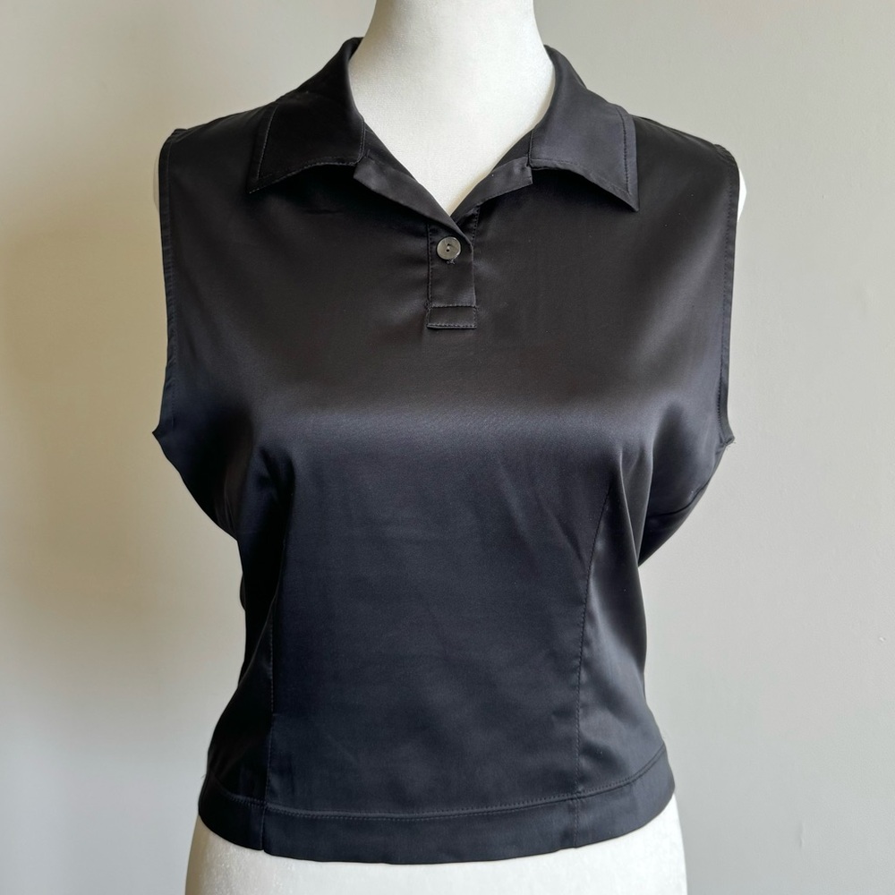 Vintage Satin Polo Tank (Made in Milan)